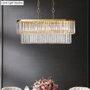 Postmodern gold two tier crystal oval island ceiling light dining room
