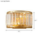 Postmodern gold wall lamp with prismatic crystal shade bedroom sconce