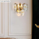 DecorBites™ Postmodern 2-Light Wall Sconce with Clear Crystal and Green/Gold Gem Accent