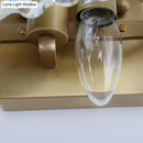 DecorBites™ Postmodern 2-Light Wall Sconce with Clear Crystal and Green/Gold Gem Accent