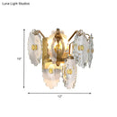 DecorBites™ Postmodern 2-Light Wall Sconce with Clear Crystal and Green/Gold Gem Accent