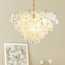 Postmodern lavender & white glass flower princess pendant light bedroom