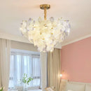 Postmodern lavender & white glass flower princess pendant light bedroom