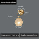 Postmodern luxury led wall lamp gold crystal sconce bedroom light