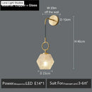 Postmodern luxury led wall lamp gold crystal sconce bedroom light