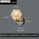 Postmodern luxury led wall lamp gold crystal sconce bedroom light
