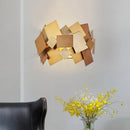 DecorBites™ Postmodern Metal Stacked Panel Sconce Light Fixture - 1 Light Gold Finish Wall Lamp for Living Room