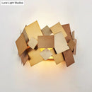 DecorBites™ Postmodern Metal Stacked Panel Sconce Light Fixture - 1 Light Gold Finish Wall Lamp for Living Room