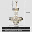 Postmodern multi-layer black crystal chandelier living room light