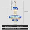 Postmodern multi-layer black crystal chandelier living room light