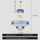 Postmodern multi-layer black crystal chandelier living room light