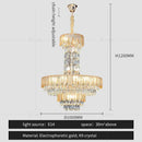 Postmodern multi-layer black crystal chandelier living room light