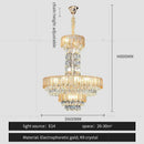 Postmodern multi-layer black crystal chandelier living room light