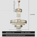 Postmodern multi-layer black crystal chandelier living room light