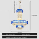 Postmodern multi-layer black crystal chandelier living room light