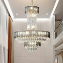 Postmodern multi-layer black decorbites crystal chandelier living room