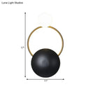 Postmodern orbital flush mount black & gold sconce for bedroom