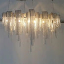 Postmodern silver arch aluminum chain chandelier lobby suspension light
