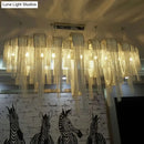 Postmodern silver arch aluminum chain chandelier lobby suspension light
