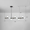 Postmodern smoke grey glass globe chandelier dining room light