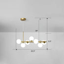 Postmodern smoke grey glass globe chandelier dining room light
