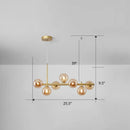 Postmodern smoke grey glass globe chandelier dining room light