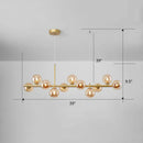 Postmodern smoke grey glass globe chandelier dining room light