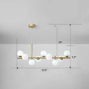 Postmodern smoke grey glass globe chandelier dining room light
