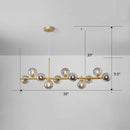 Postmodern smoke grey glass globe chandelier dining room light