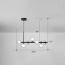 Postmodern smoke grey glass globe chandelier dining room light