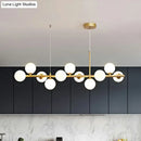 Postmodern smoke grey glass globe chandelier dining room light