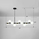Postmodern smoke grey glass globe chandelier dining room light