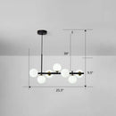 Postmodern smoke grey glass globe chandelier dining room light