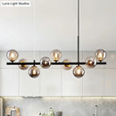 Postmodern smoke grey glass globe chandelier dining room light