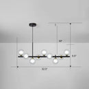 Postmodern smoke grey glass globe chandelier dining room light