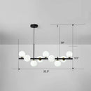 Postmodern smoke grey glass globe chandelier dining room light