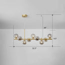 Postmodern smoke grey glass globe chandelier dining room light