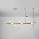 Postmodern smoke grey glass globe chandelier dining room light