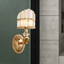 DecorBites™ Postmodern Tri-Sided Crystal Rod Wall Light in Gold - Half-Shade, 1 Head, Wall Mounted Lamp