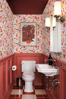 Henri Floral Wallpaper, red