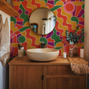 Day Trippin' Wallpaper, purple, red, yellow and green