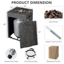Alora Premium 16FT Square Outdoor Propane Fire Pit W/ Lava Rocks Waterproof Cover, 30K BTU (SAK30861)