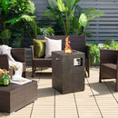 Alora Premium 16FT Square Outdoor Propane Fire Pit W/ Lava Rocks Waterproof Cover, 30K BTU (SAK30861)