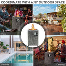 Alora Premium 16FT Square Outdoor Propane Fire Pit W/ Lava Rocks Waterproof Cover, 30K BTU (SAK30861)