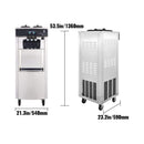 Premium 3-Flavors 20-28L/H Commercial Soft Serve Yogurt Ice Cream Machine Maker (SAK97524)