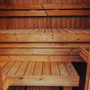 Premium 3-Person Outdoor Scandinavian ThermoWood Cube Sauna Kit With LED Lighting (SAK47582)