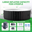 Premium Large 4-Person Inflatable Hot Tub Kit With 8-Color LED Lights (SAK20759)
