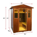Thermoa Valois Premium 4-Person 2050W Luxury Low EMF Outdoor FAR Infrared Home Sauna With Bluetooth Audio (SAK15372)