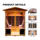 Thermoa Valois Premium 4-Person 2050W Luxury Low EMF Outdoor FAR Infrared Home Sauna With Bluetooth Audio (SAK15372)
