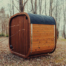 Premium 4-Person Outdoor Scandinavian ThermoWood Cube Sauna Kit With LED Lighting (SAK25470)